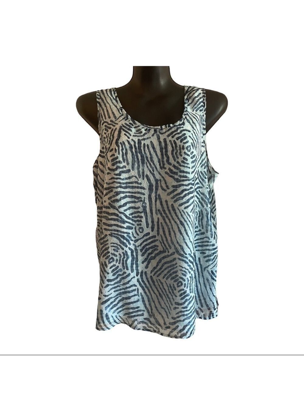 loft Blue Print Lined Tank Top